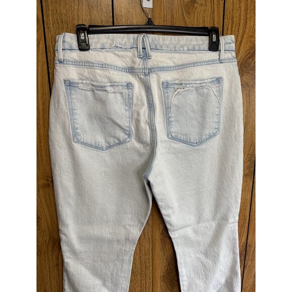 Good American Women's Denim Side Slit Jeans Pockets Light Wash Light Blue SZ 15 - Picture 4 of 8